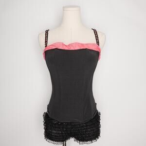 Dark coquette corset black
